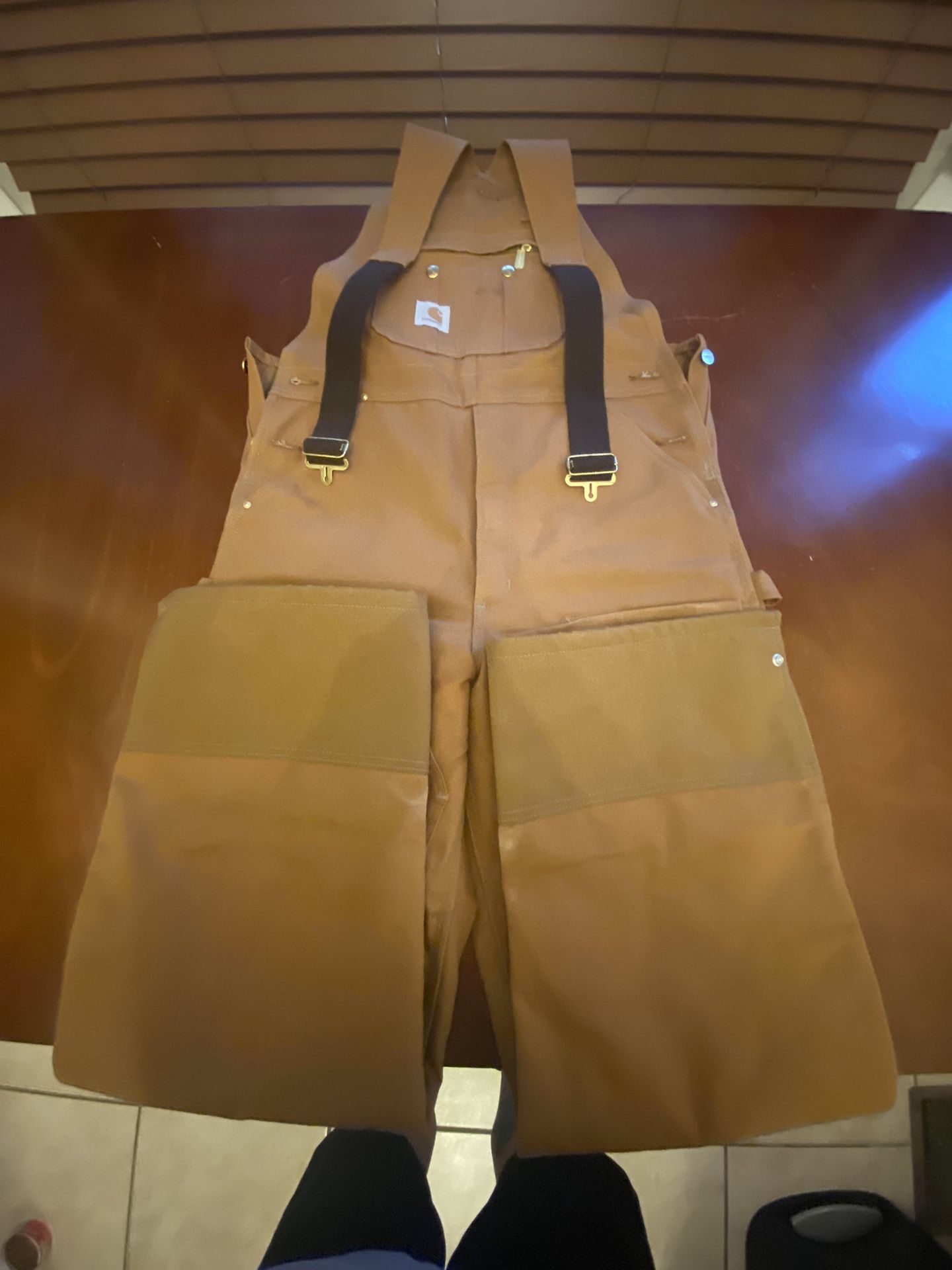 Mens Carhartt Large Loose Fit Firm Duck Insulated Bib Overall Snow Suit