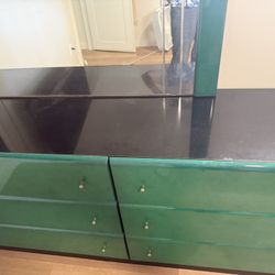 Emerald Green Dresser And Matching Tables