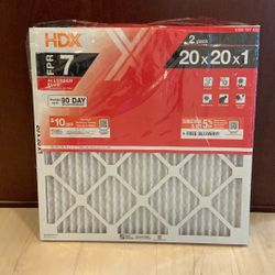 Home Depot HDX Furnace Cold Air Return Filters (2 Pack) 20”x20”x1”
