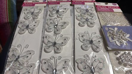pack pearl beads12 butterfly’s for decorations beautiful