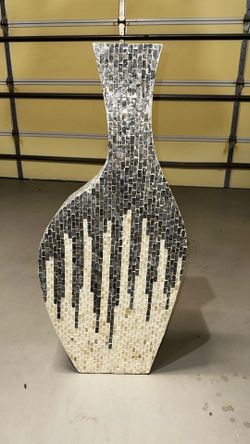 Blue Capiz Shell Floor Vase, 36"