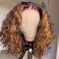 Brand NEW Honey Blonde Curly Bob Wig