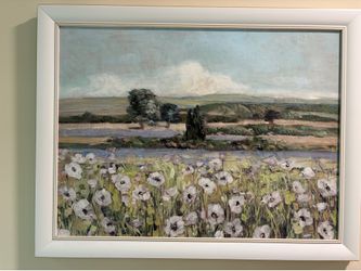 Framed White Poppy Print 27x21
