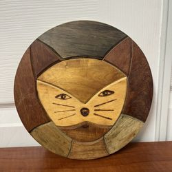 Colorful Wooden Fox Face Wall Art – Word Puzzle Woodland Décor”