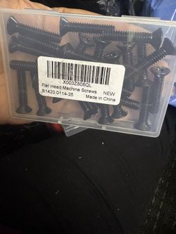 Tornillos de máquina de cabeza avellanada plana de 1/4-20 x 1-1/2", rosca completa, acero inoxidable 304 18-8, acabado negro, 25 unidades