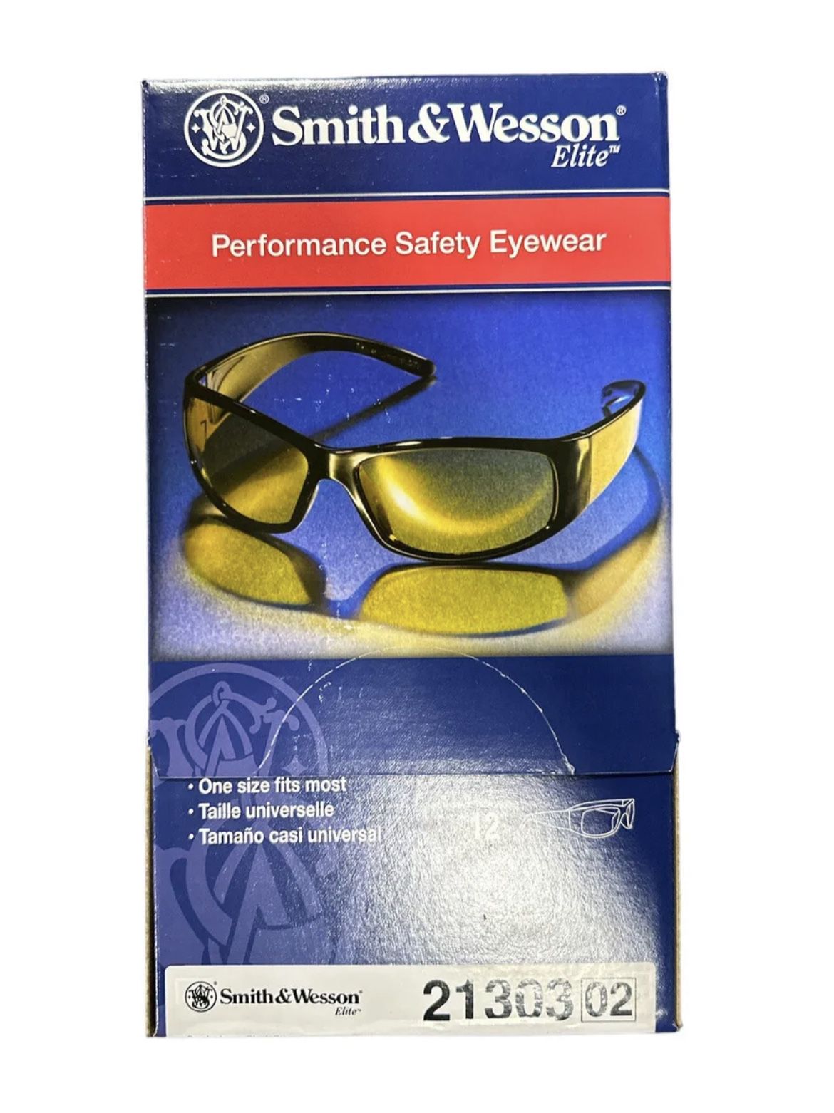 Box of 12 Smith & Wesson 21303 Elite Safety Sun Glasses Black Frame Smoke Lens