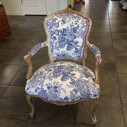 Vintage Blue And White Chair $250