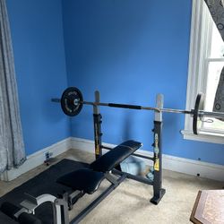 Weight Lifting Bench Press And Squat Rack Stand