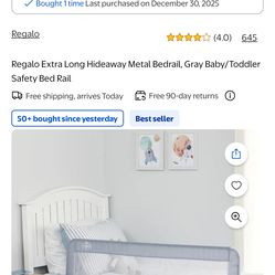 Baby safety bed rail