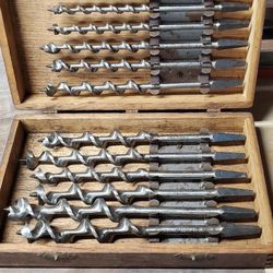 Set of old wood drill bits