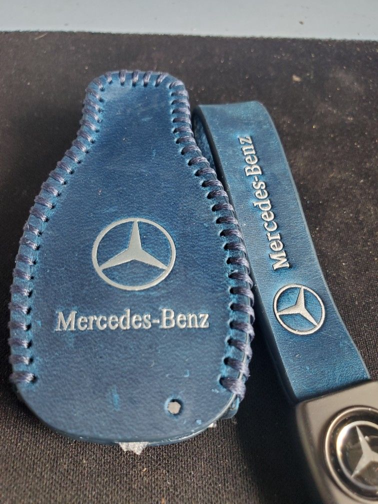 Leather Mercedes-Benz Key Fob Cover, Suit for Keyless Remote Control for Benz A C E S Class Series and GLK CLA GLA GLC GLE CLS SLK AMG Series etc

