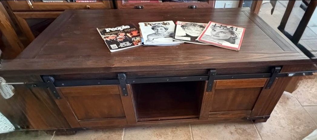 Barn Door Style Coffee Table 