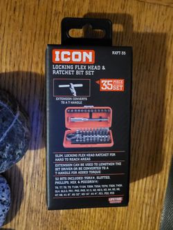 Icon Locking Flex-Head Ratchet 35-Piece Bit Set