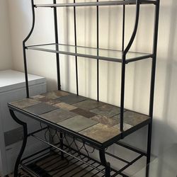 Metal and Tile Wine Rack