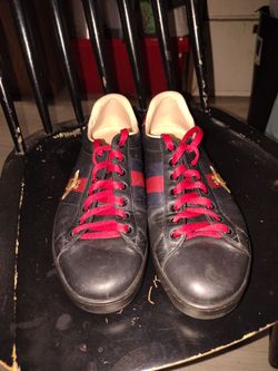 Men's shoes size 11 Gucci's -Blk, Rd &Gold