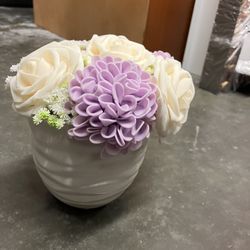 Purple And White Floral Centerpieces 