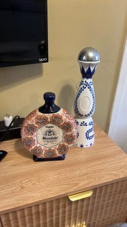Empty tequila bottles