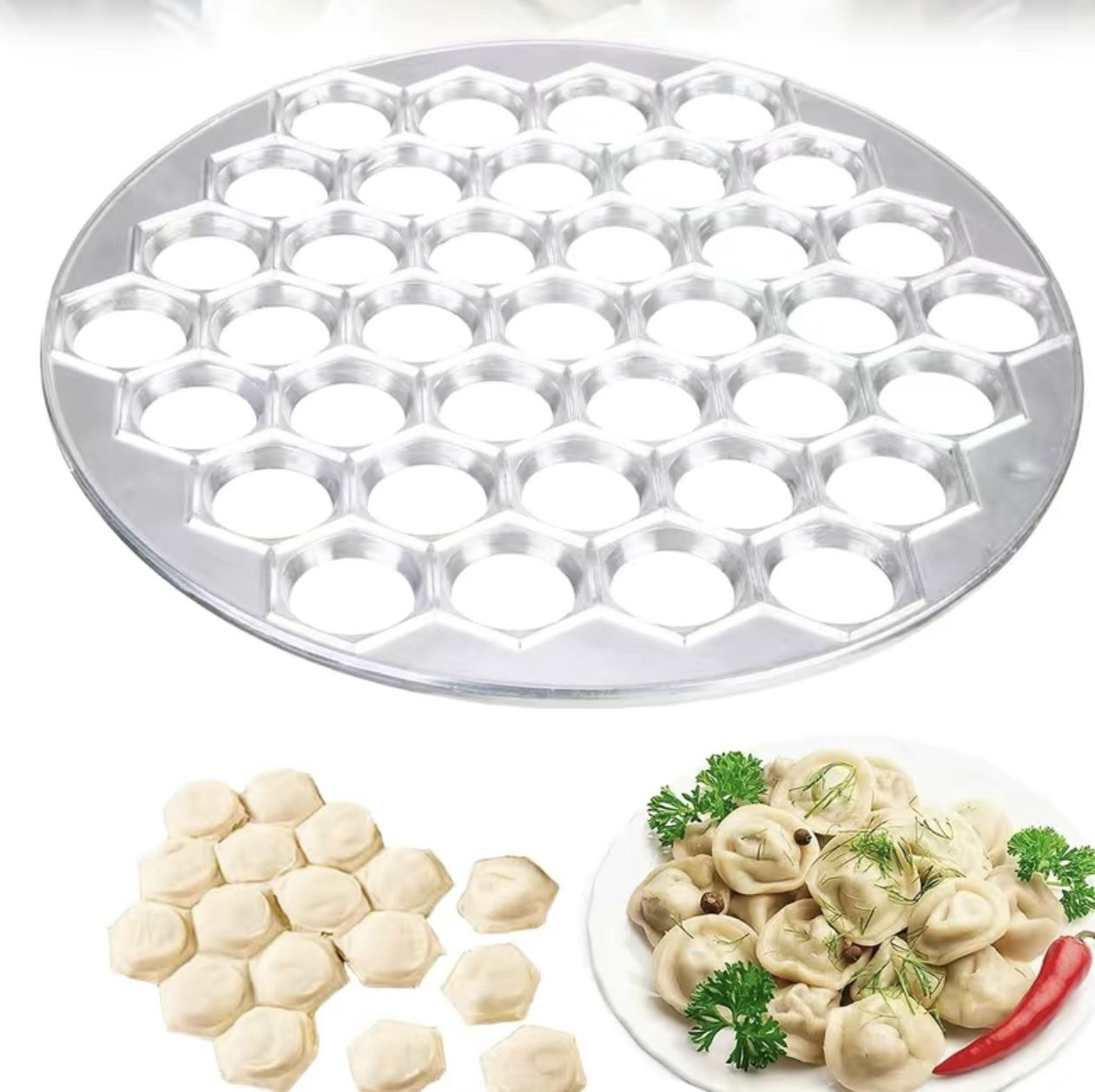 Dumpling maker holes and molds