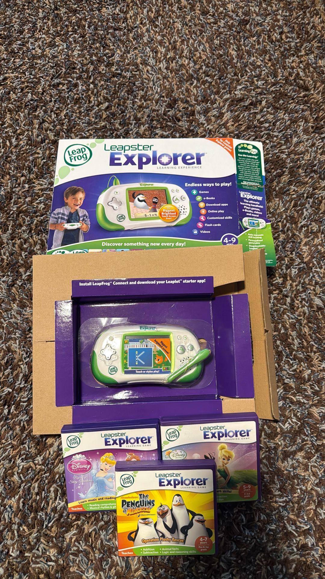 Leapster  Explorer Ages 4-9 W/ 3 Games $75