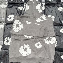 Grey/White Denim Tears Hoodie