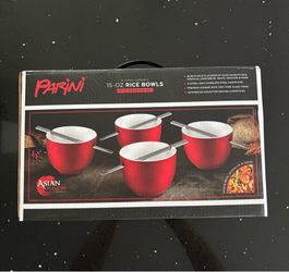 Parini 4-Ceramic Bowls with Chopsticks Set