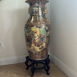 Oriental Gold Plated  Vase