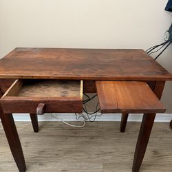 Vintage Solid Wood Desk – Farmhouse / Colonial Writing Desk with Drawer