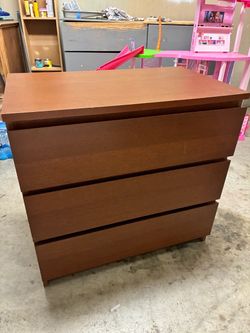 IKEA 3 Drawer Wood Dresser