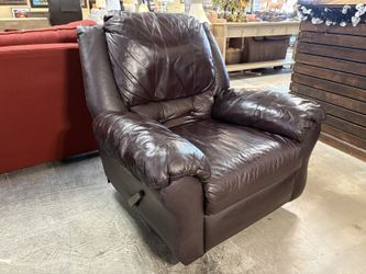 Chocolate Puffy Arm Rocking Manual Recliner