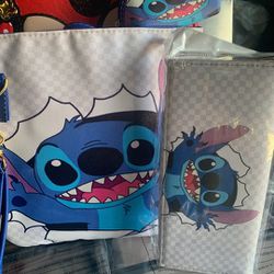 Stitch Book Bag And Small Wallet