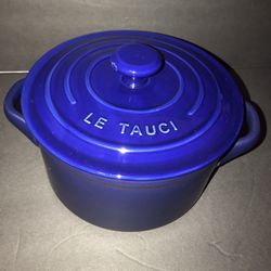 LE TAUCI Blue 3 Quart Dutch Oven Pot with Lid