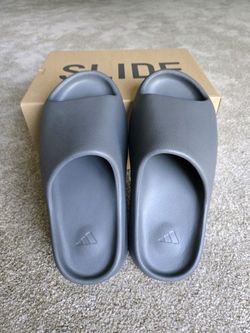 Gray yezzy slides