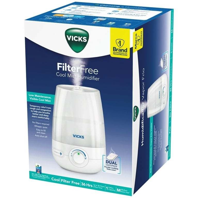 Vicks 1 Gallon Filter Free Cool Mist Humidifier, 400 Sq ft, White
$29.99