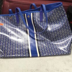 Tory Burch Blue Tote Bag