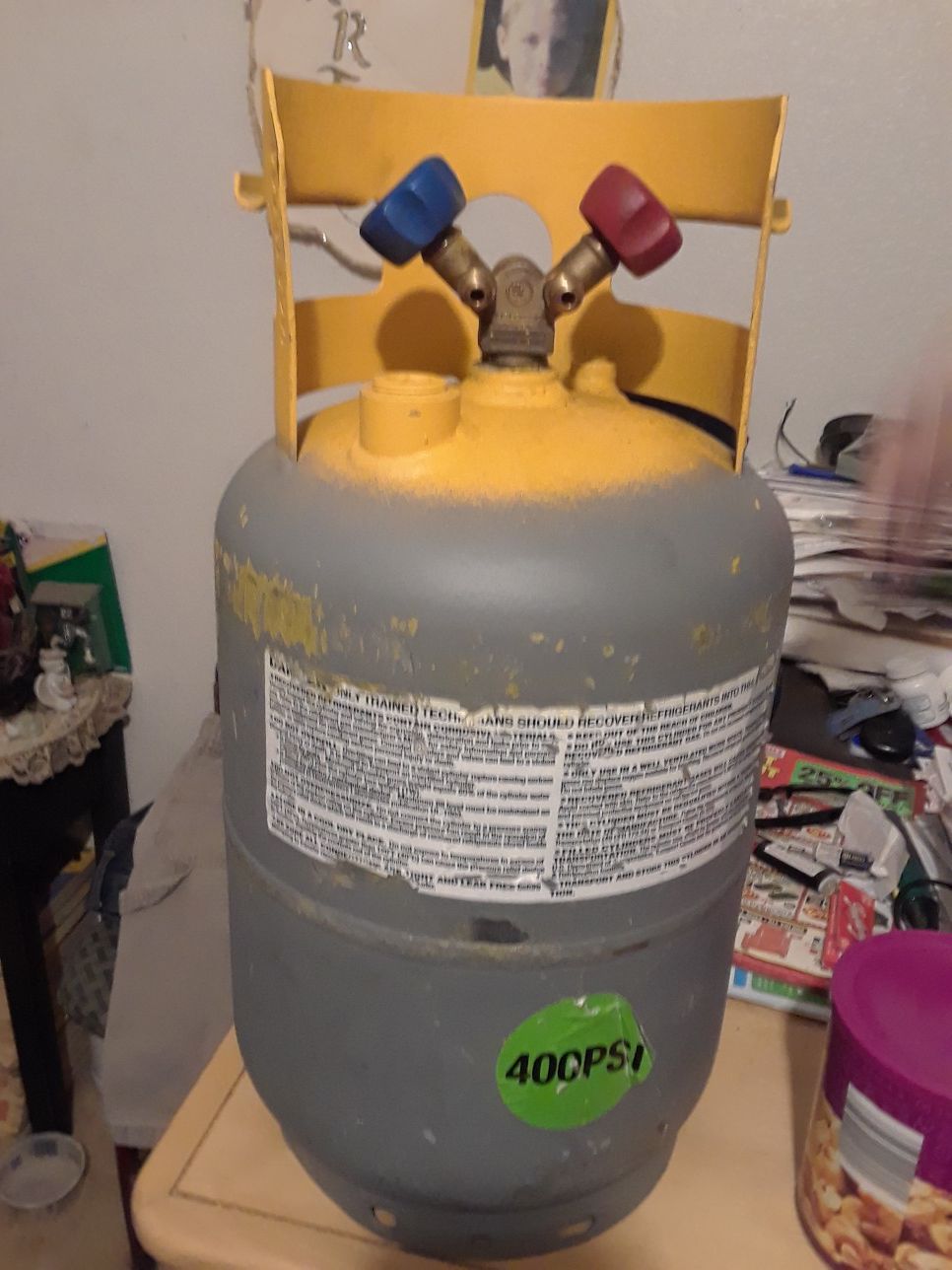 Freon recovery tank 400 PSI capability