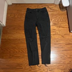 Straight ripped black jeans