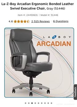 The La-Z-Boy Arcadian bonded leather executive chair in gray