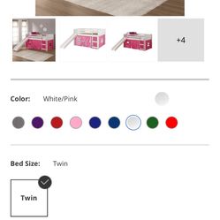 White Loft Bed With Slide