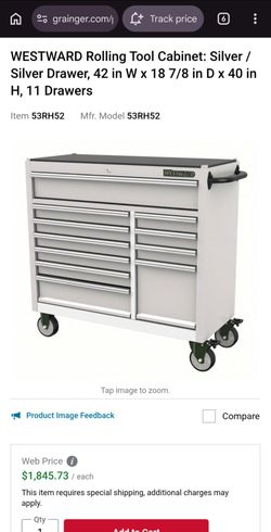 Westward Stainless steel tool chest 11 drawer