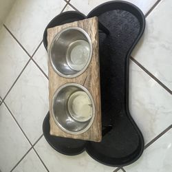 Dog Bowl and Bone Shaped Tray