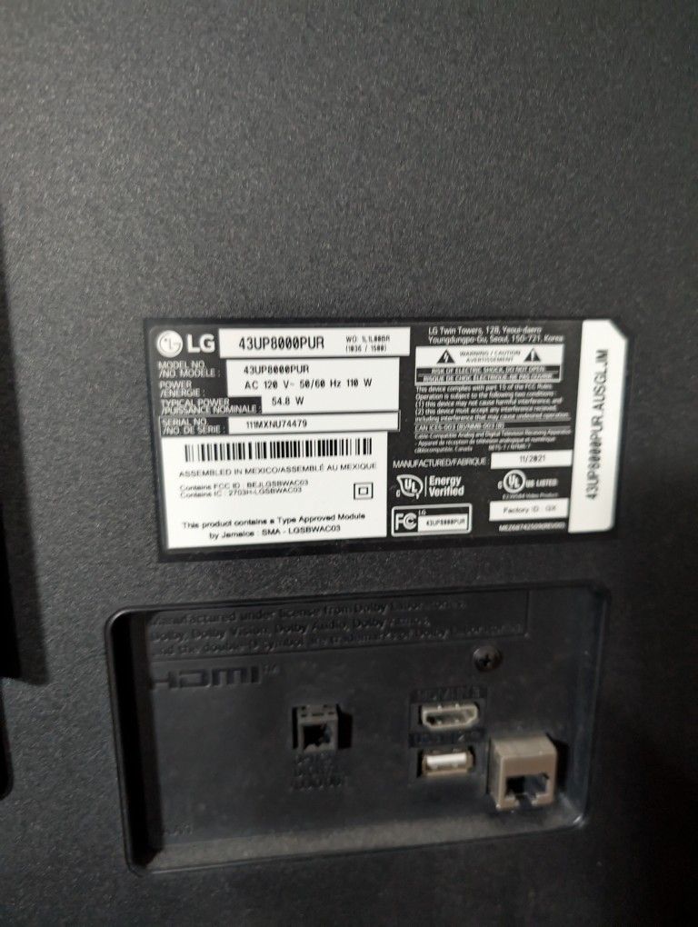 LG UHD TV 43"