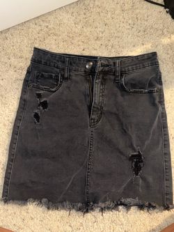 Black Denim Skirt