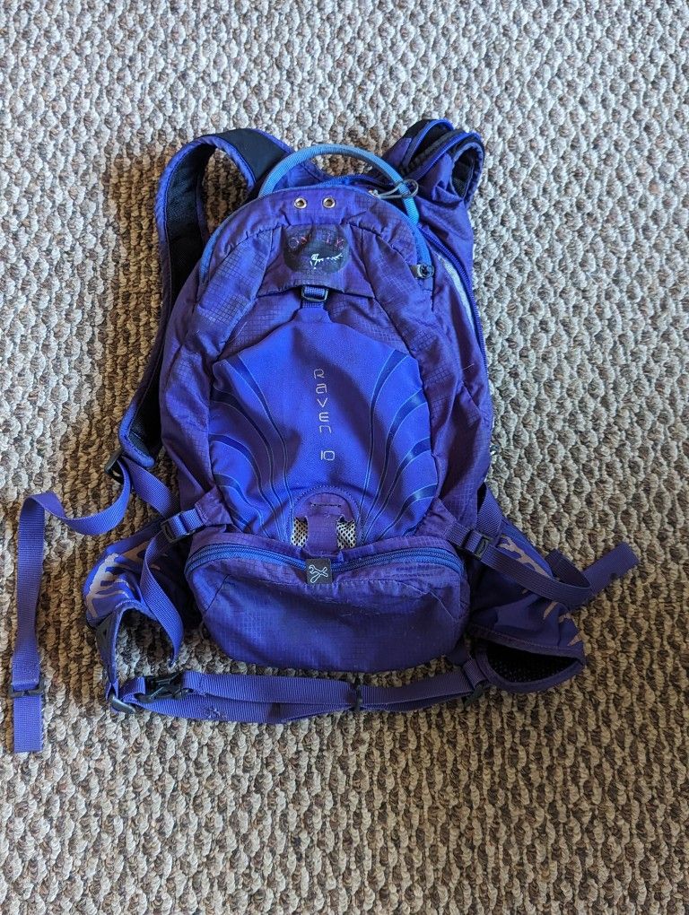 Osprey Raven 10 Backpack 10L Day Bag Daypack Size Small Hiking Travel Camping Backpacking Rain Cover Water Bladder Holder REI Gregory Deuter 