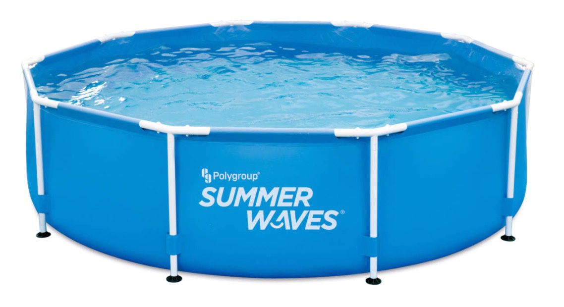 Summer waves 10ft x 30in Metal Frame Swimming Pool Set with Filter Pump