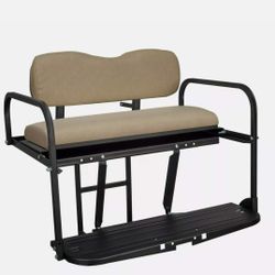 New In Box Gusto™ Club Car Precedent Golf Cart Flip Folding Rear Back Seat Kit - Buff