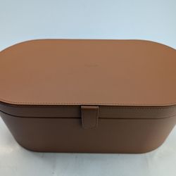 Dyson HS01 Airwrap Hair Styler Dryer Tan Leather Hard Storage Box & Non-Slip Mat