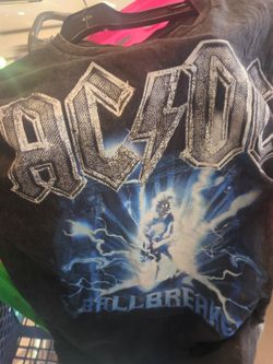 AC/DC T-Shirt Mens M Ballbreaker 1996 US Tour Graphic Mineral Wash Distress 3811