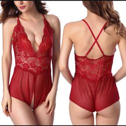 Lingerie Womens Snap Crotch Sexy Bodysuit Lace