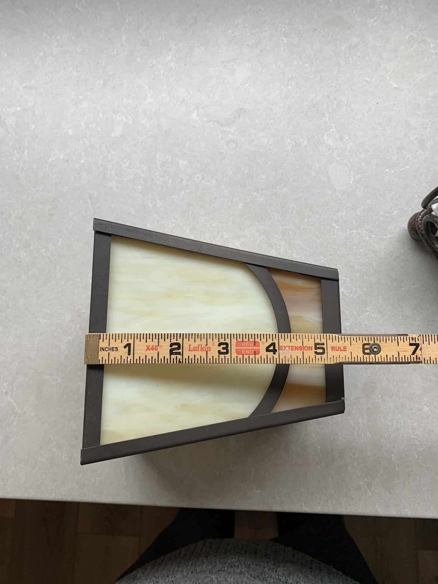 Craftsman / Mission Style 4Light Chandelier with Tiffany Style Glass