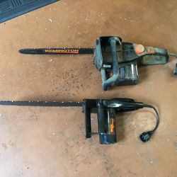 Chainsaw Electric 2 Each Make Offer Both Work , Extra Chain 